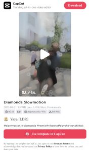 Diamonds Slowmotion CapCut Template Link 2023